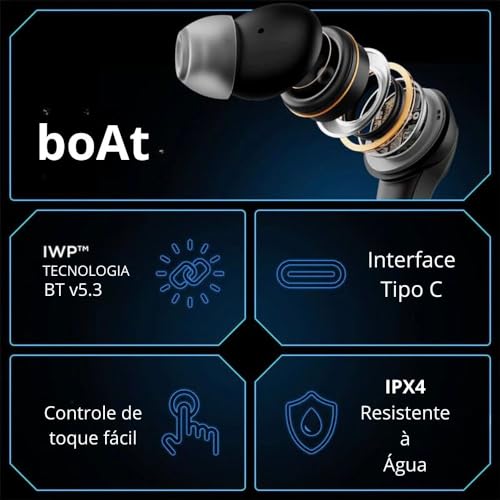 Image of boAt Immortal 131 Bluetooth in Ear Earbuds(Black Sabre)