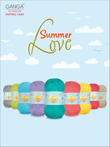Image of Ganga Acrowools Summer Love - Sport Weight - Cotton Yarn -Oekotex Class L Certified - Pack of 1-50 GMS Per Ball (Persian Green)