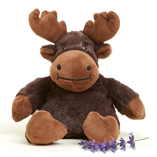 warmies Junior Microwavable & Weighted Stuffed Animals, Moose - Heated Stuffed Animal Plushie for Warmth & Comfort - Cute Soft Plush Toys for Adults & Children (Boys, Girls, Babies & Toddlers)