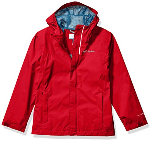 Columbia Boys' Big Watertight Jacket, Waterproof and Breathable, Mountain red, Medium