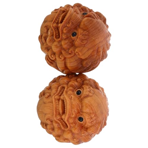 Hemobllo 2pcs Wooden Hand Massager Balls for Elderly for Hand Exercise and Finger Strengthening for Deep Tissue Massage and Home Relaxation