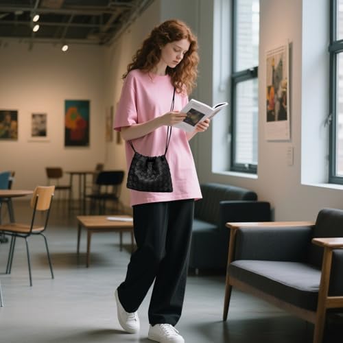 Woven Crossbody Bags for Women Trendy Soft Leather Shoulder Tote Purses3