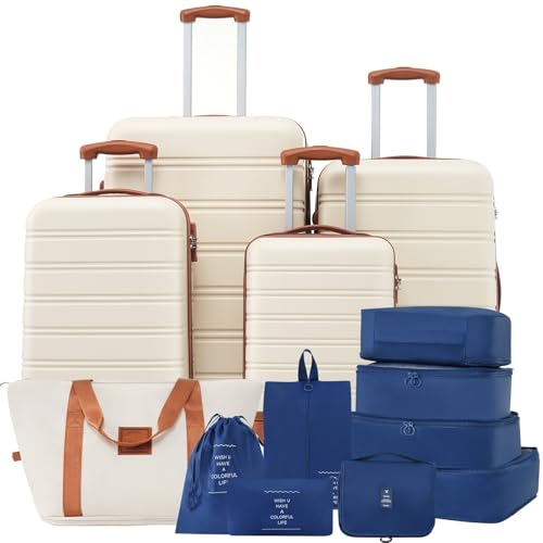 4-Piece Lightweight Hardshell Luggage Set with Lock - Expandable Suitcases (16