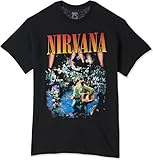 Nirvana Men's Live in Concert Photo T-Shirt Large | Officially Licensed Merchandise Black
