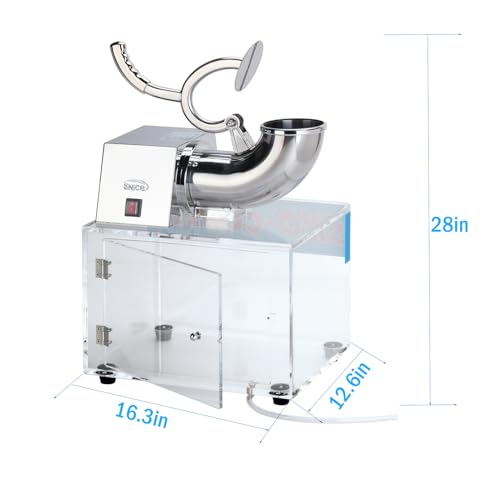 SNICE Snowflake machine Shaved Ice Machine Acrylic Big Storage Box Snow cone machines SS Blades ETL plug Commercial Smoothies Ice Crusher Party Use or Business Use Ice Shaver by snice - Image 3