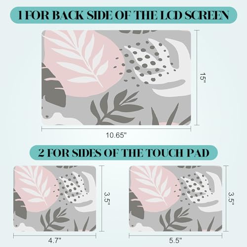 Image of Laptop Skin Sticker Decal, 12 inch 13 inch 13.3 inch 14 inch 15 inch 15.4 inch 15.6 inch Personalized Universal Vinyl Notebook Skin Sticker Cover Art Protector Decal with Free 2 Wrist Pads, Tropical Leaves