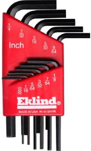 EKLIND 10111 Hex-L Key allen wrench - 11pc set SAE Inch Sizes .050-1/4 Short series