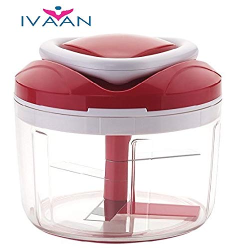 Ivaan Easy Pull Smart Plastic Chopper Vegetable Cutter and Food Processor 650ml / 125mm