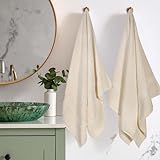 Superior 900 GSM Luxury Bathroom Towels, Made of 100% Premium Long-Staple Combed Cotton, Set of 2 Hotel & Spa Quality Bath Towels - Cream, 30