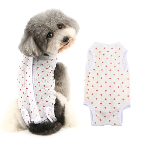 Ranphy Floral Cat Recovery Suit for Male Female Small Dog Onesie for Surgery Spay Neuter, Abdominal Wounds Cone E-Collar Alternative Anti-Licking Skin Diseases Pet Pajama,Pink,XL