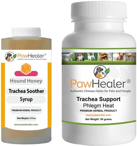 Trachea Soother Syrup Bundle with Trachea Support: Phlegm Heat - Natural Herbal Remedy for Symptoms of Collapsed Trachea for Dogs -…
