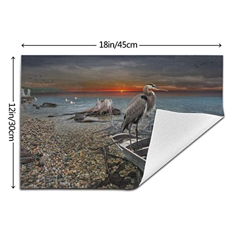 Set de table mer résistant chaleur motif mouettes rectangulaire chic