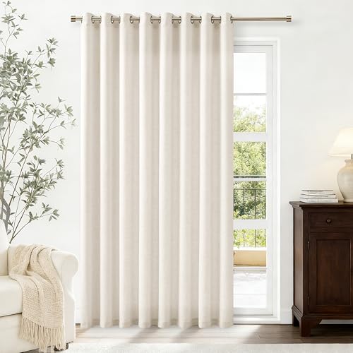 Image of Extra Wide Curtains Linen 100 Inch Wide 84 Inch Length Ivory