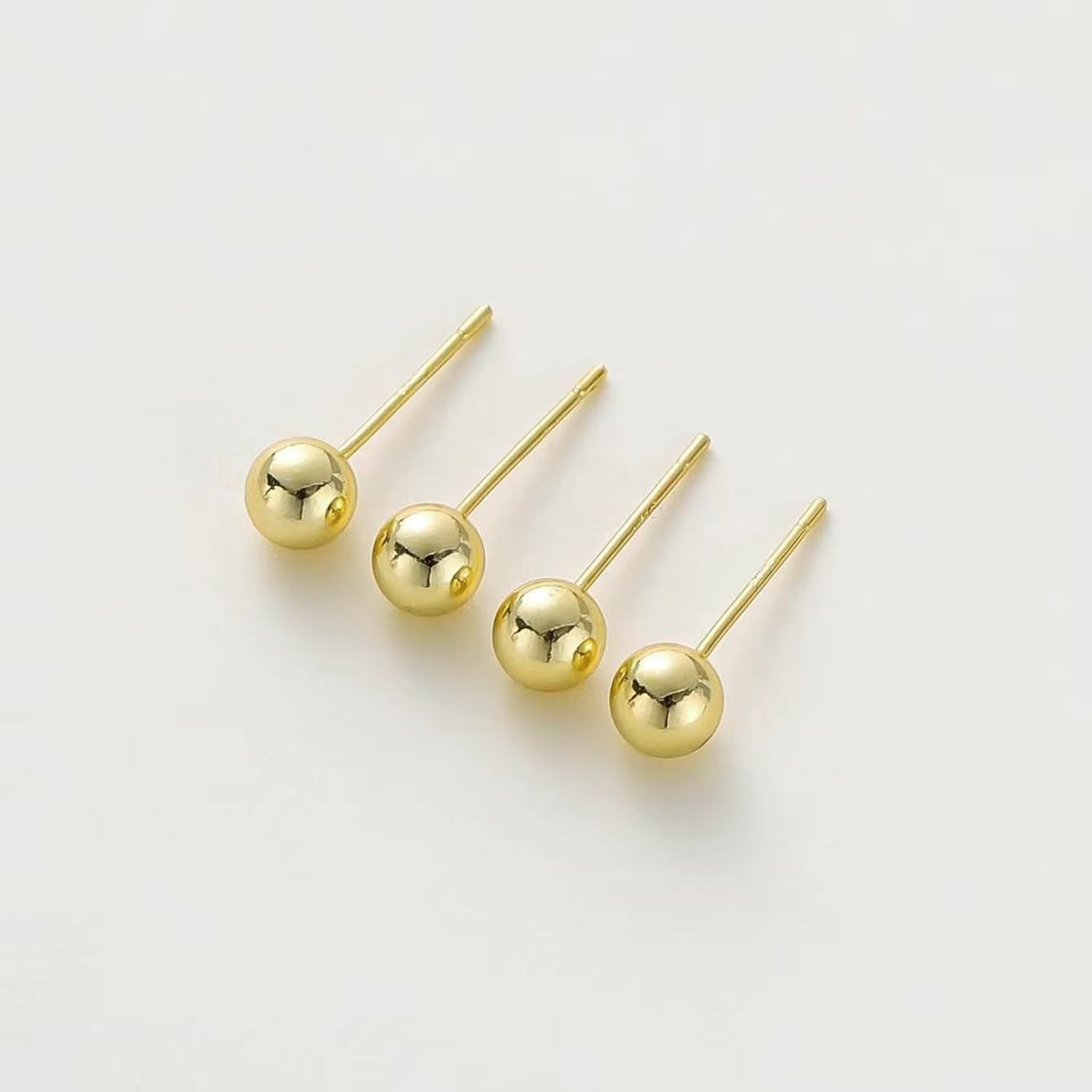 Pendientes de bola de oro de 9 quilates para mujer, aretes de tuerca de cristal para niñas Yulovee.