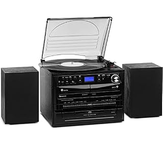 Auna Platine Vinyle Bluetooth, Tourne Disque Vinyle CD USD Bluetooth avec Haut Parleur, Tourne-disques Audio Vinyle 33… - Les Beatles, Paul McCartney, John Lennon, RIngo Starr, George Harrison