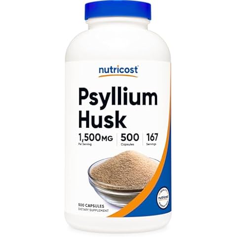Nutricost Psyllium Husk 1500mg, 500 Capsules Cover