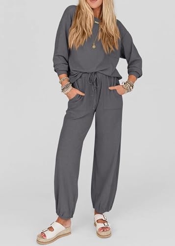 KIRUNDO Womens Lounge Set Postpartum Going Home Outfits(Dark Grey, XS) - image 5