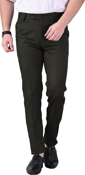 Image of Jack and Jini Formal Pant for Men. Regular Fit, Lightweight, Flat Front, Premium Cotton Polyester Blend Fabric. Office, Party and Casual Wear. Non Stretchable.