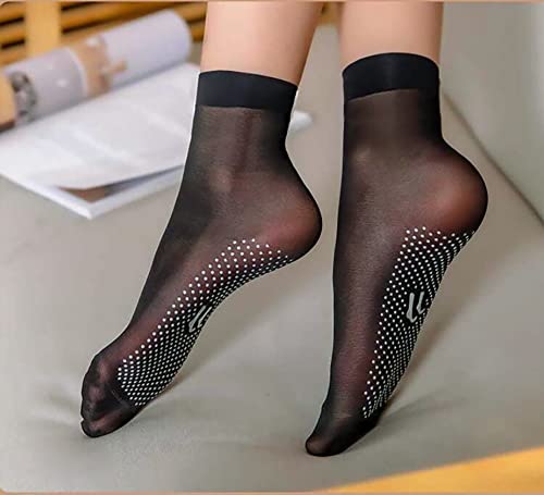 Glamorstar Ankle Short Socks for Women 6 Pairs Silky Anti-Slip Cotton Sole Sheer Socks2