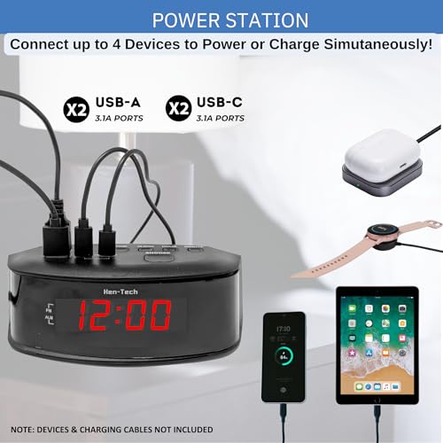 Ken Tech Dual USB Charging Alarm Clock product