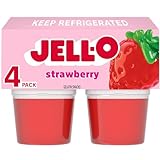 Jell-O Original Strawberry Artificially Flavored Ready-to-Eat Gelatin Snack Cups, 4 ct Cups
