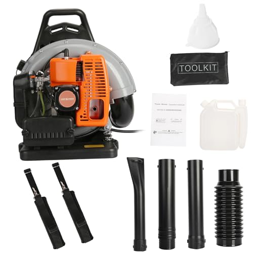 toxaaiwr Souffleur de feuilles à essence à 2 cigognes, 3 CV, 665 CFM, souffleur de feuilles de jardin puissant, sac à dos portable pour souffler les feuilles, la poussière, la maison, les patios