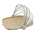 RORPOIR 1pc Food Shield Fruit Tray Basket with Lid Vegetable Tray Round Serving Tray Dry Rectangular Tray Fruit Vegetable Storage Basket Dome Tent Weaving Rectangle Round Dustpan