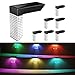 Produktbild red temp Solar Deck Lights (6er Pack), LED RGB Color 2 Beleuchtungsmodus, Lichtsensor automatisch öffnen und schließen, 2 Mehrfarbige wasserdichte Außenlampe für Patio, Treppe, Garten, Stufe, Zäune