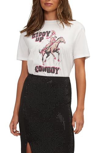 Wildfox Women's Giddy Up Ryan Tee, Snow White, Medium