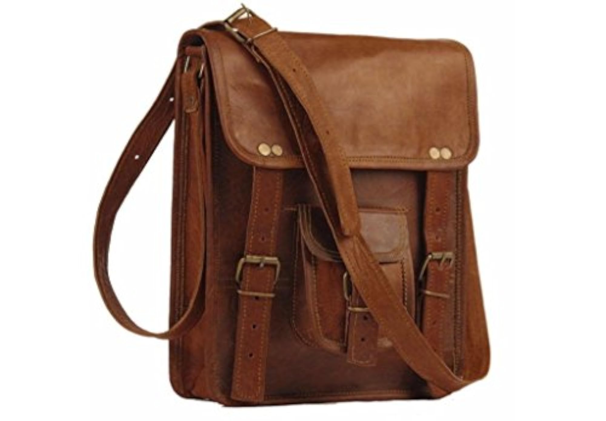 Original Leather Women's Vertical Sling Bag - Brown