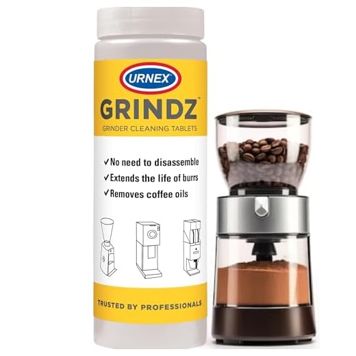 Urnex Grindz Professional Coffee Grinder Cleaning Tablets - 430 Grams - All Natural Food Safe Gluten Free - Cleans Burr and Casing - Help Extend Life of Your Grinder