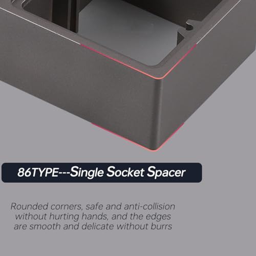 Acmerota 40MM Einzelne Steckdose Abstandshalter Gery Lichtschalter Surround 1Gang Platte Spacer Square Spacers Frame Back Box Platte für Lush Mount Back Pattress Box Höhe erhöhen