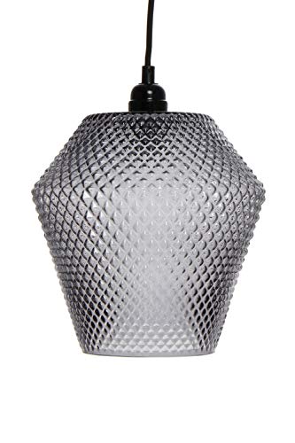 Hängeleuchte Glas Lampe Hängelampe Glocke Modern Wohnzimmer Esszimmer Grau Cover