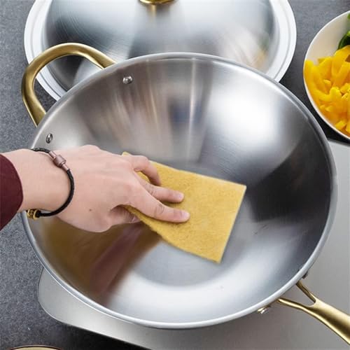 Wok de acero inoxidable para cocinas de inducción y gas 32cm miniatura 6
