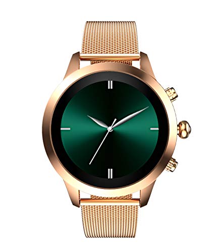 Super Brands SANAG Smart Watch for Women, Fitness Activity Tracker with HR, BP, Sleep Monitor, Step Counter, IP68 Waterproof 1.09" Touch Screen Stainless Steel and Gold Smartwatch for Android and iOS Phones