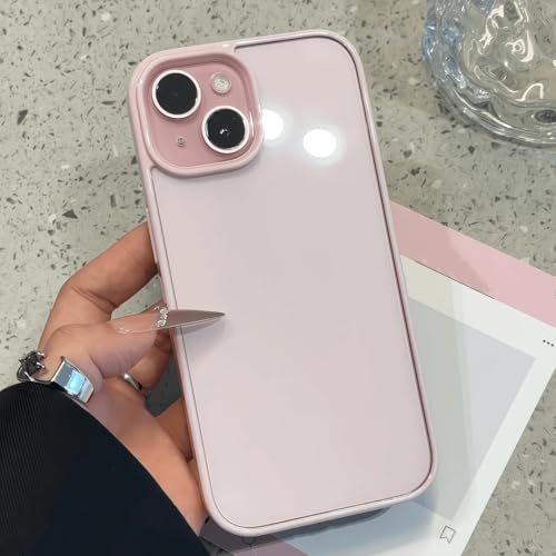 Coque iPhone 15 acrylique transparente rose finis les chocs et le jaunissement