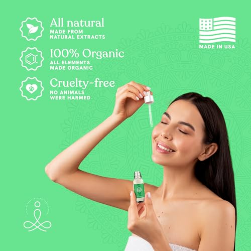 Heart Chakra Facial Serum Essential Oil Blend, Natural & Organic Moisturizing Serum for Face with Sunflower, Argan, Apricot, Rosemary, Lavender Oils for Spiritual Journey, Peace, Deeper Connection