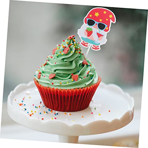PRETYZOOM 80 Pçs Cupcake Gnomo Decoração De Bolo Decoração Havaiana Papel À Beira-Mar Adereços Maqui