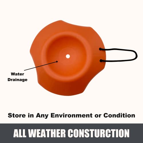 SecurityMan Trailer Wheel Dock Chock - Prevents Jack from Sinking into Mud, Dirt, Grass, Etc. - Supports 4400lbs with Easy to Position Rope Handle - Trailer Tongue Jack Wheel Chock - Orange