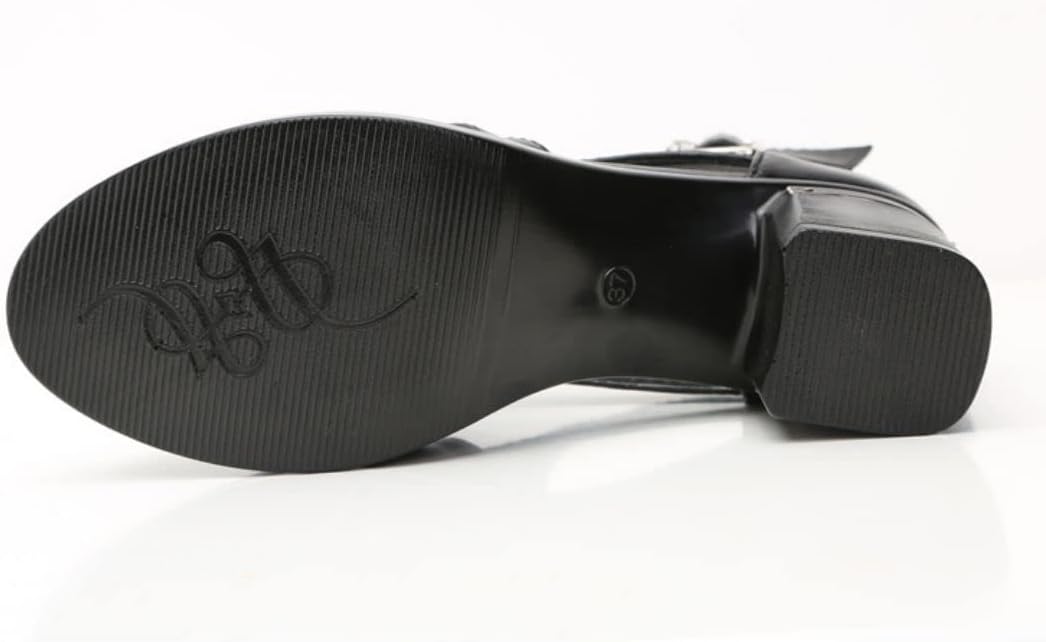 [SINGLE MANY] グラディエーター ブーツサンダル サマーブーツ ミドルヒール レディース オープントゥ 6cmヒール サ