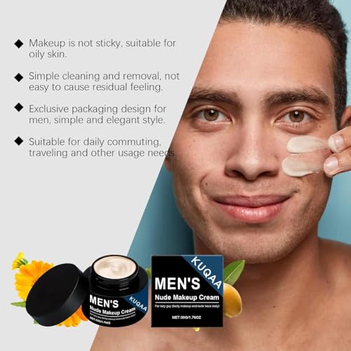 Men's Tinted Moisturizer with Shea Butter - Lightweight, Fragrance-FreeNatural-Looking Coverage, Hydrating & Oil-Free, Water & Sweat Resistant for All-Day Wear, Non-Greasy Formula (Nude Tone1.76oz) — view 6