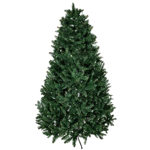 HOMCOM Albero di Natale 210cm Artificiale Pieghevole con Base Rimovibile, 1064 Rami, in PVC e Acciaio, Verde