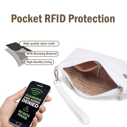 Image of Small Wristlet Wallets for Women Nylon RFID Cross body bag | Cell Phone Purse with Built-In Card Slots for Daily Outings