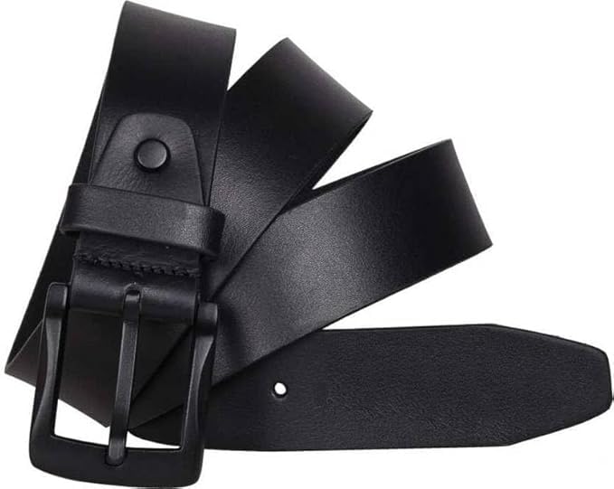 Image of MARETTO Leather Belt for Men | Premium Black Leather Belt | Stylish & Durable Belt for Men | Formal & Casual Belts for Men