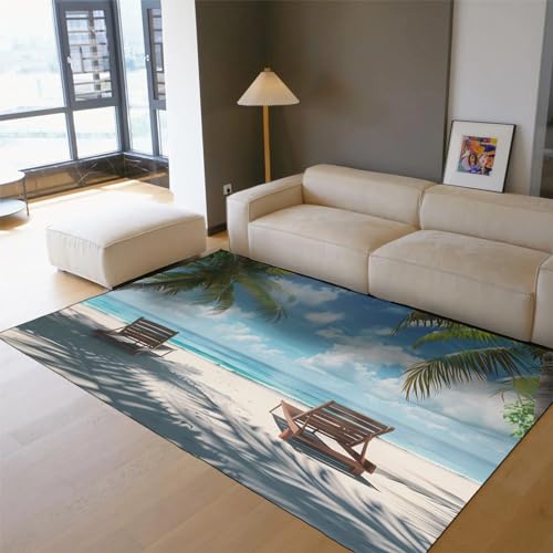 Tapis de sol décontracté bleu clair pour salon et cuisine 150x210 cm