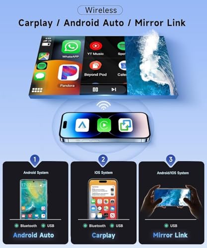 Radio para auto 10" pantalla táctil Bluetooth con CarPlay miniatura 2