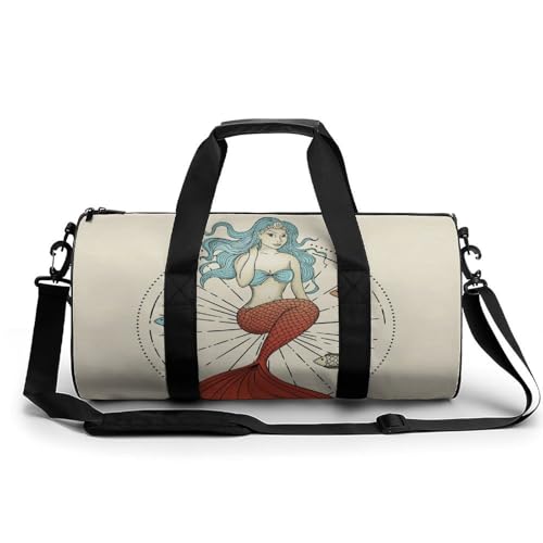 Sac de voyage rouge sirène format duffel bag robuste 45cm pour le sport