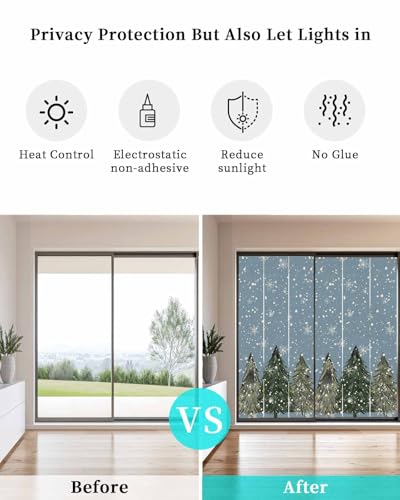 Película adhesiva para ventana de vitral Navidad 29.5"x78.7" miniatura 4
