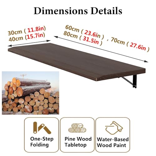 Table pliante murale en bois massif au design moderne et durable