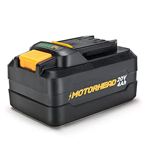 MOTORHEAD 20V ULTRA Lithium-Ion High-Capacity 4Ah Battery, Compatible with all 20V ULTRA Platform Tools, USA-Based